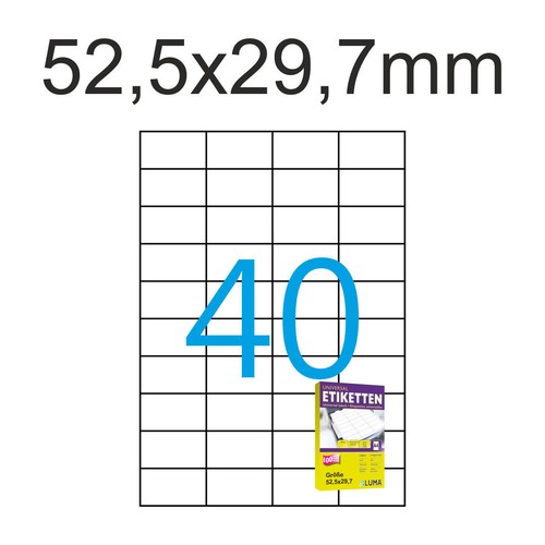 Etiketten 5x29 mm 400 - 52,5x29,7,