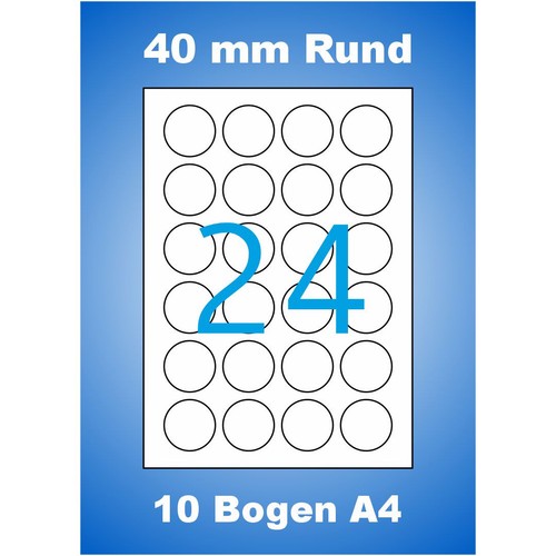 240 runde etiketten 40mm - runde, luma