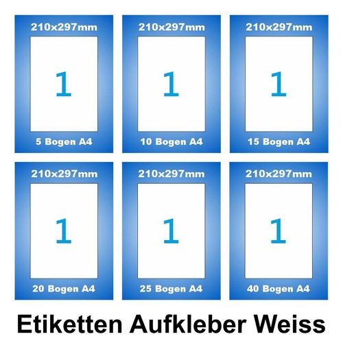Din etiketten weiß - din, a4
