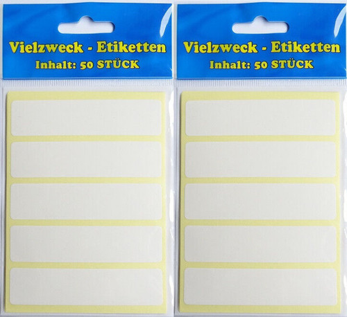 100 klebeetiketten weiß - 100,