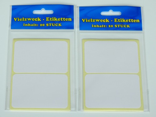 Klebeetiketten weiß - 40,