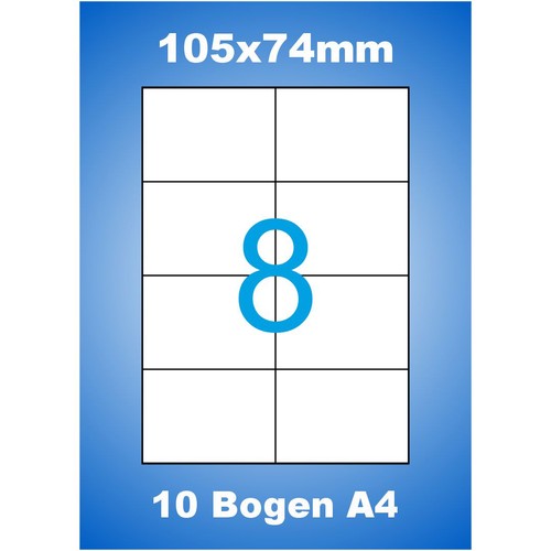 Etiketten 105x74mm blatt - 105x74mm, 10