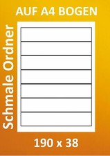 ETIKETTEN 190 x 38 MM AUF A4