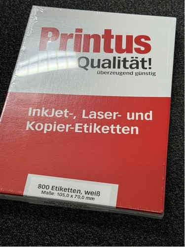Printus etiketten 105 - etiketten, mm
