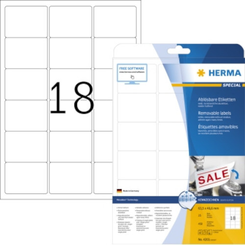Herma etiketten auf bogen - a4,