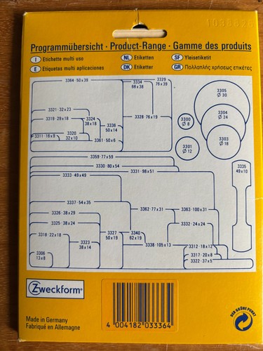 Zweckform vielzweck etiketten - zweckform, vielzweck-etiketten