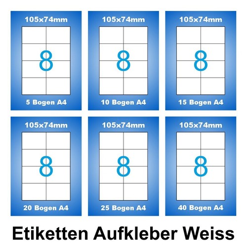 Etiketten 105x74 weiß din - weiß,