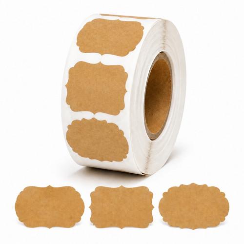 300 kraftpapier etiketten - kraftpapier,